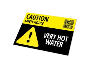 Atom AT-LBG5P-10 Caution Very Hot Water Label - Pack of 10