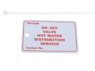 HOT WATER DISTRIBUTION VINYL TAGS PACK OF 10 - OBSOLETE
