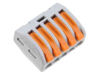 BX X 40 WAGO 222-415 5 WAY LEVER CONNECTOR - GREY/ORANGE