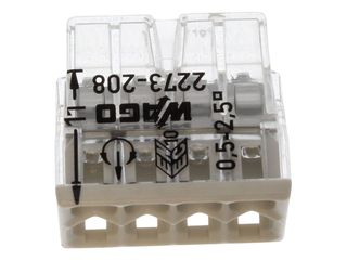 BX X 50 WAGO 2273-208 8 WAY COMPACT PUSH WIRE CONNECTOR - LIGHT GREY