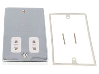 DECO VPCH100WH 115/230V DUAL VOLTAGE SHAVER SOCKET WHT POLISHED CHROME