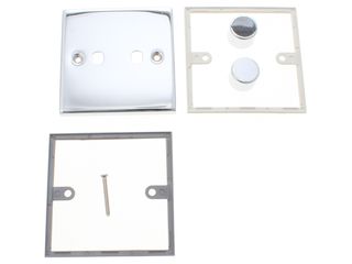 DECO VPCH152PL 1 GANG UNFURN DIMR PLATE & KNOBS 2 APERTS POLISH CHROME