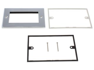 DECO VPCH312 2GANG NEW MEDIA UNFURNISH PLATE 4 APERTURES POLISH CHROME