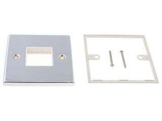 DECO VPCH402WH 1GANG MINIGRID UNFURNISHED PLATE 2 APERTS WHT CHROME