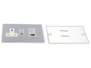 DECO VPCH504WH 45A INGOT 2GANG DUBL POLE SWITCH 13A WHT CHROME