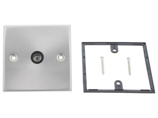 DECO VPSC065BK SINGLE COAXIAL OUTLET - BLACK - SATIN CHROME