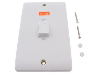 MODE CMA503 45A 2 GANG DP SWITCH WITH WHITE ROCKER & NEON