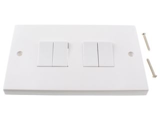 POLAR 10AX 4 GANG 2 WAY PLATE SWITCH