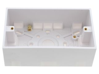 POLAR 2GANG 47MM DEEP PATTRESS BOX FITTED CABLE RESTRAINT EARTH TERMIN