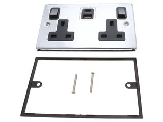 DECO VPCH786BK 13A 2GANG SP SWITCHED SOCKET 1X1A TYPE AX3A TYPEC USB
