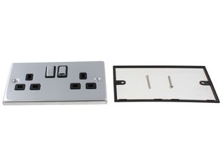 DECO VPCH536BK 13A INGOT 2 GANG DP SWITCHED SOCKET - BLACK