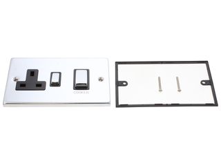 DECO VPCH504BK 45A INGOT 2GANG DP SWITCH 13A DP SWITCHED SOCKET BLK