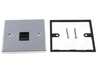 DECO VPCH125BK SINGLE TELEPHONE OUTLET - SECONDARY - BLACK