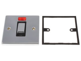 DECO VPCH501BK 45A INGOT 1 GANG DP SWITCH WITH NEON - BLACK