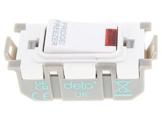 Deta G3582 20A Double Pole Engraved Neon Fridge Freezer Switch - White
