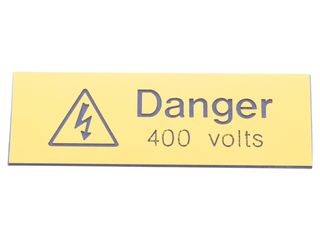 INDUSTRIAL SIGNS IS1205EN RIGID ENGRAVED - DANGER 400 VOLTS SIGN