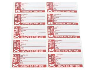 INDUSTRIAL SIGNS IS2050SA FAIL TEST LABELS - SMALL