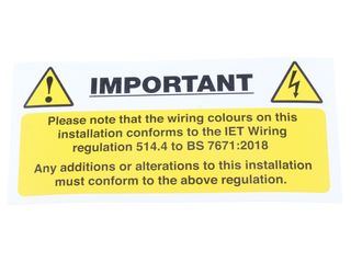 INDUSTRIAL SIGNS IS6010SA SELF ADHESIVE VINYL - ARMONISED CABLE NOTICE
