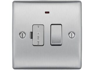 BG NBS52-01 BRUSHED STEEL 13A FUSED CONNECTION UNIT SWITCHED