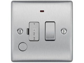 BG NBS53-01 BRUSHED STEEL 13A FUSED CONNECTION UNIT SWITCHED