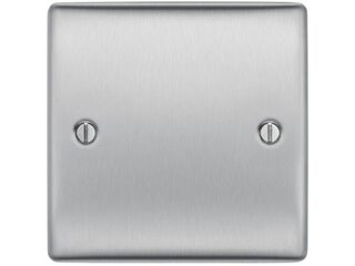BG NBS94-01 BRUSHED STEEL 1 GANG BLANK PLATE