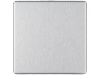 BG BRUSHED STEEL 1 GANG BLANK PLATE - SCREWLESS FLATPLATE
