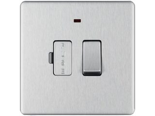 BG BRUSHED STEEL 13A FUSED CONNECTION UNIT - SCREWLESS FLATPLATE
