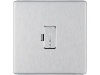 BG BRUSHED STEEL 13A FUSED CONNECTION UIT - SCREWLESS FLATPLATE