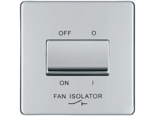 BG FPC15-01 10AX PLATE SWITCH FAN ISOLATOR 3POLE SCREWLESS FLATPLATE