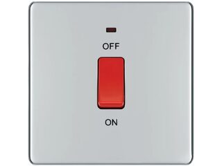 BG FPC74-01 45A DOUBLE POLE SWITCH INDICATOR SINGLE PLATE