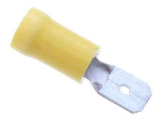 UNICRIMP QYPO63M 6.3MM MALE PUSH-ON TERMINAL BAG OF 100 - YELLOW