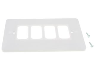 HAGER WMGP4 4 GANG WHITE MOULDED GRID PLATE