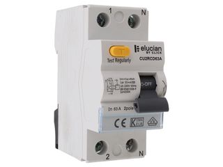 ELUCIAN CU2RCD63A 2 POLE 63A 30MA RCD