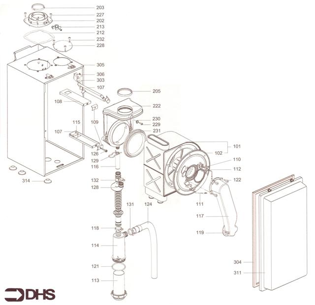 Exploded Diagram for BURNER - FAN - CASE ASSY