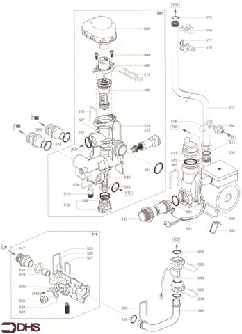 Exploded Diagram for WATER SECTION & PUMP