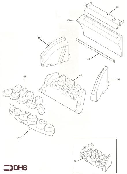 Exploded Diagram for COAL BED & BACK PANEL