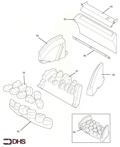 Exploded Diagram for COAL BED & BACK PANEL