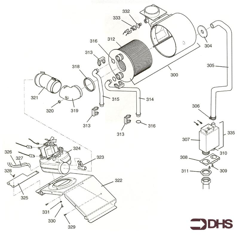 Exploded Diagram for SECONDARY HEAT EXCHANGER