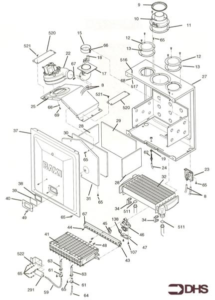 Exploded Diagram for COMBUSTION CHAMBER