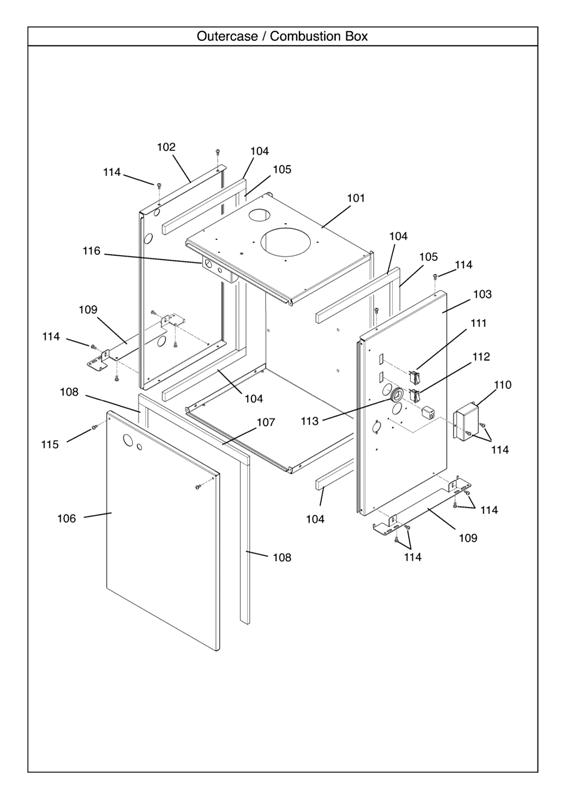 Exploded Diagram for OUTERCASE/COMBUSTION BOX