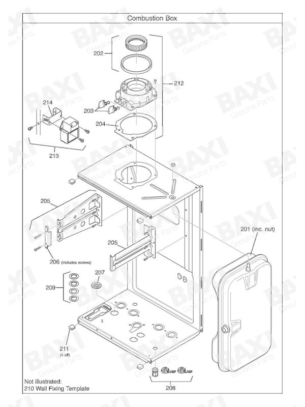 Exploded Diagram for COMBUSTION BOX