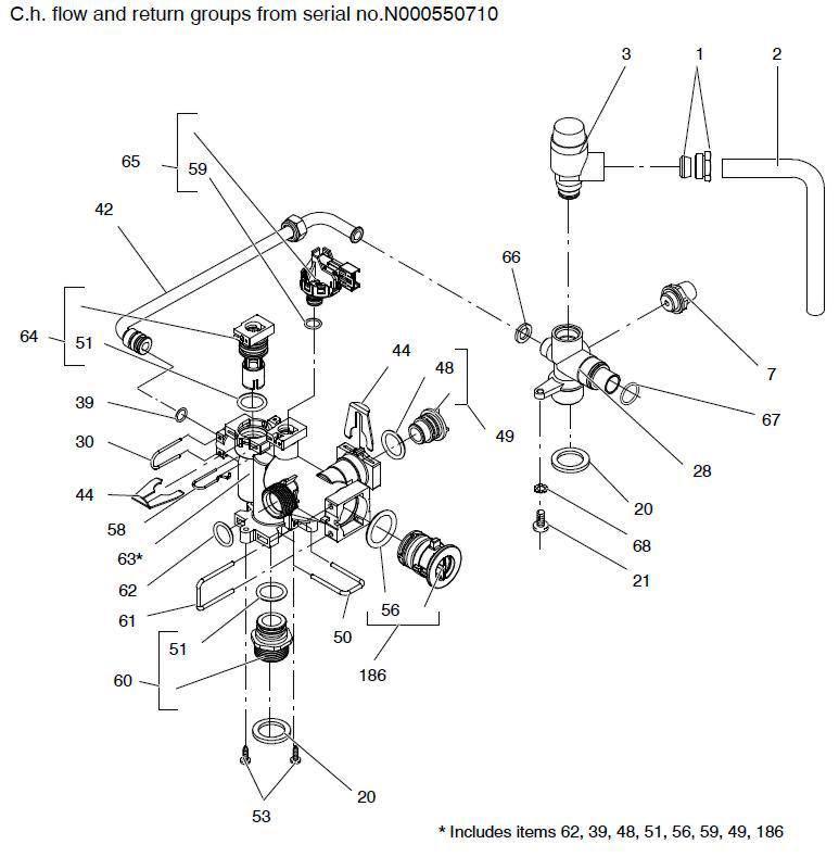Exploded Diagram for CH FLOW & RTN FROM N000550710