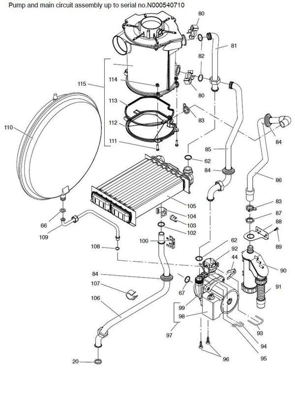 Exploded Diagram for PUMP MAIN CIRC TO N000550710