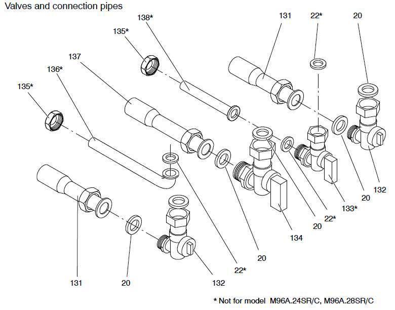 Exploded Diagram for VALVES, CONNECTION PIPES