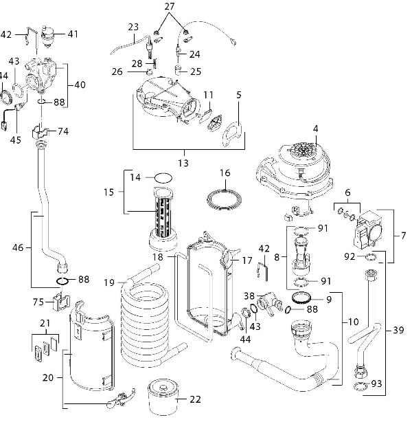 Exploded Diagram for HEAT EXCHANGER