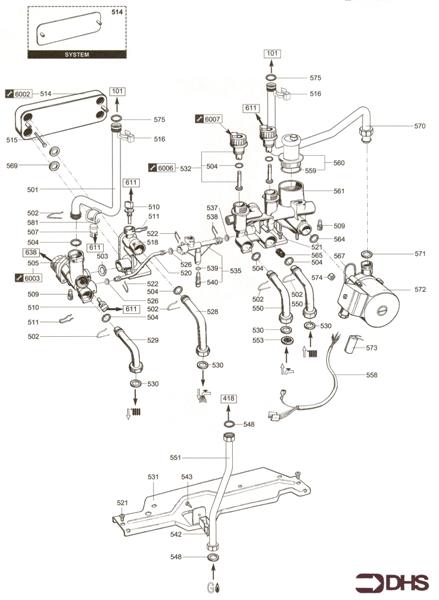 Exploded Diagram for HYDRAULIC BLOCK