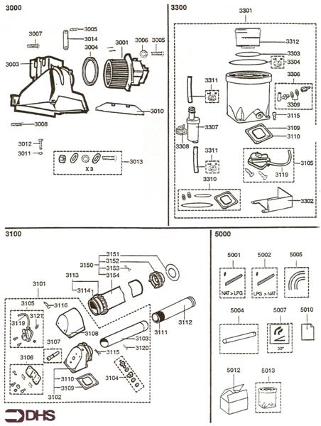 Exploded Diagram for FAN ASSY - FLUE ASSY - ACCESSO