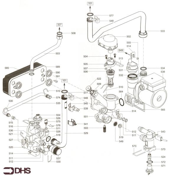 Exploded Diagram for HYDRAULIC BLOCK