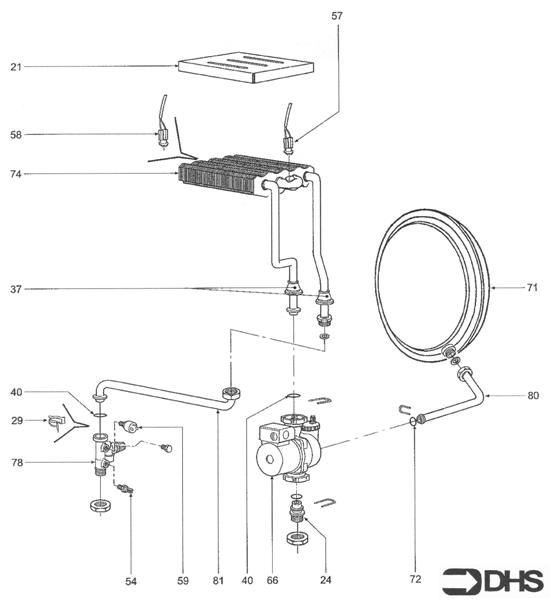 Exploded Diagram for HEAT EXCHANGER & PUMP