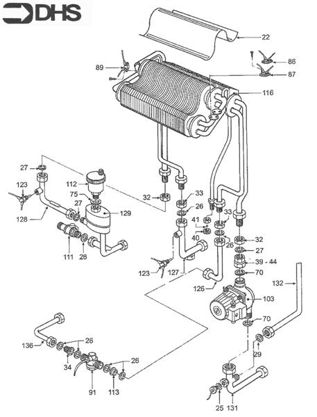 Exploded Diagram for HEAT EXCHANGER & PUMP